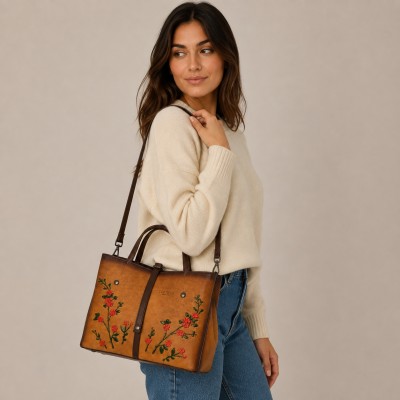 Bolso de piel doble asa 24x30x13 cm FIORI