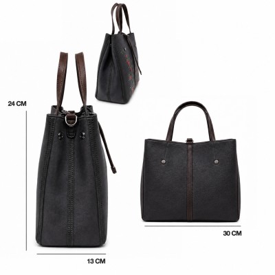 Bolso de piel doble asa 24x30x13 cm FIORI