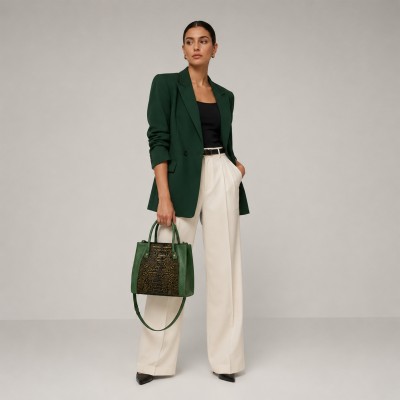 Bolso de piel doble asa 27x25x10 cm MEDINA