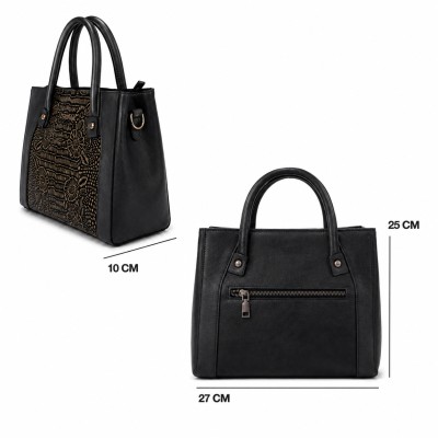Bolso de piel doble asa 27x25x10 cm MEDINA