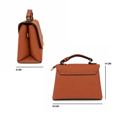 Bolso de piel doble asa 19x14x8 cm LIVIA