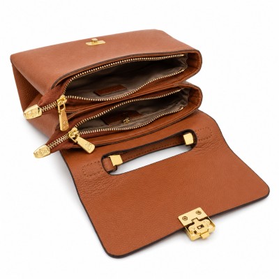 Bolso de piel doble asa 19x14x8 cm LIVIA