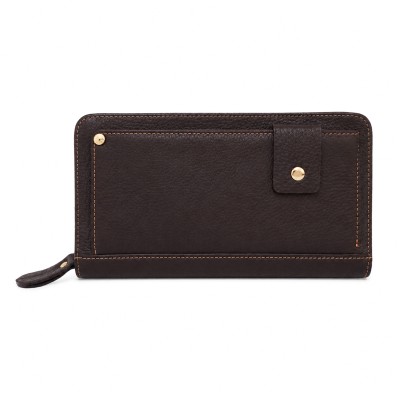Cartera de mano de piel multiespacio 21,5x11,5 cm