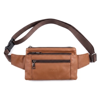 Riñonera de piel rectangular con correa ajustable 21x13 cm