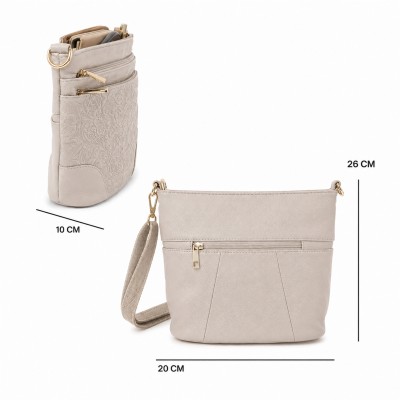 Bolso de piel bandolera 26x20x10 cm ZAHRA