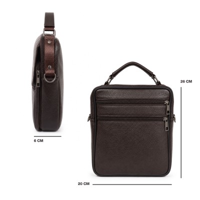 Bolso bandolera de piel modelo OMEGA 20x26x6 cm