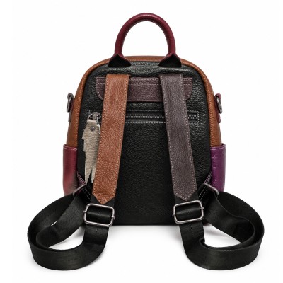 Mochila de piel natural 23x24x9 cm YVON