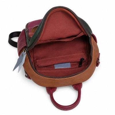 Mochila de piel natural 23x24x9 cm YVON
