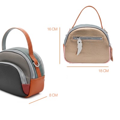 Bolso doble asa de piel 18x16x8 cm FRUITS