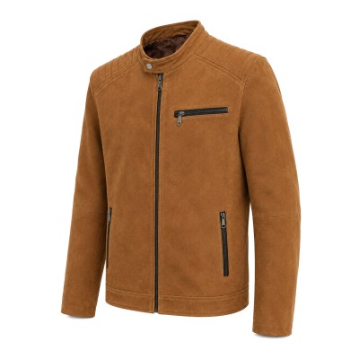 Chaqueta de ante con cremallera modelo LEIVA