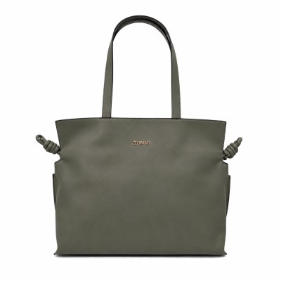 Bolso clutch de hombro grande en piel 40x30x14 cm