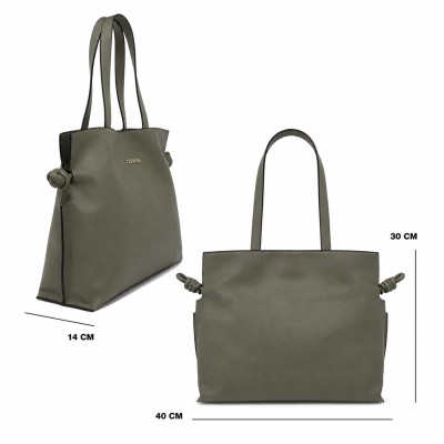 Bolso clutch de hombro grande en piel 40x30x14 cm