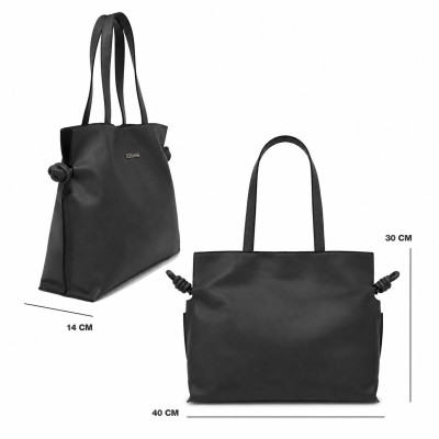Bolso clutch de hombro grande en piel 40x30x14 cm