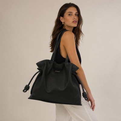 Bolso clutch de hombro grande en piel 40x30x14 cm