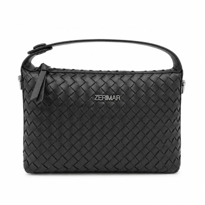 Bolso doble asa de piel trenzado 25x17x9 cm