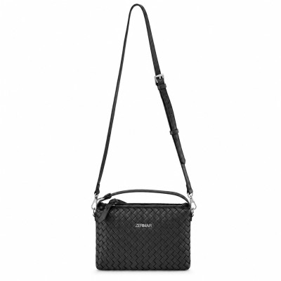 Bolso doble asa de piel trenzado 25x17x9 cm