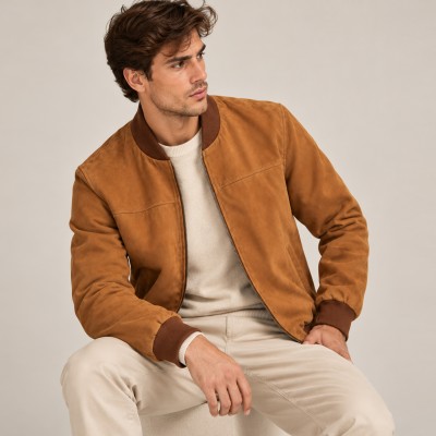 Bomber para hombre en piel de ante JEREZ