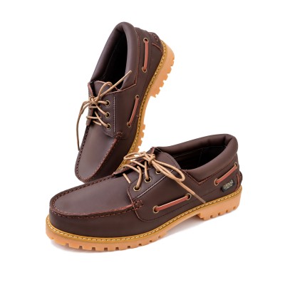 Nauticos de piel con cordones modelo KANCHEN