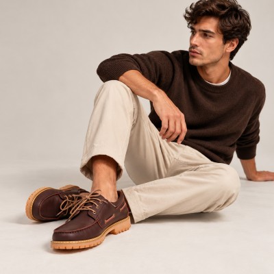 Nauticos de piel con cordones modelo KANCHEN