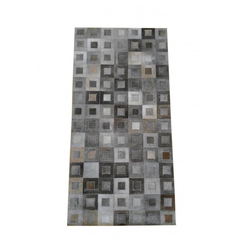 Cowhide Area Rug Patchwork, 27x55 in, Area Rugs Living Room 2