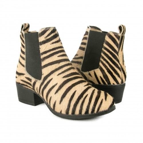 Botin de piel animal print con cierre elastico Zerimar - 2