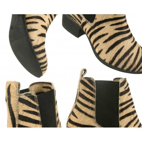 Botin de piel animal print con cierre elastico Zerimar - 2