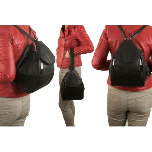 Bolso y mochila de piel 2 en 1 Zerimar - 17