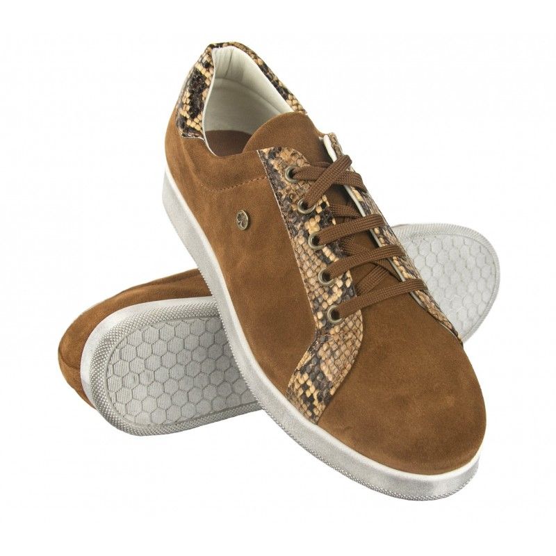 Sneakers de piel de colores con estampado de python Zerimar - 5