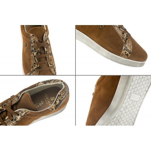 Sneakers de piel de colores con estampado de python Zerimar - 5
