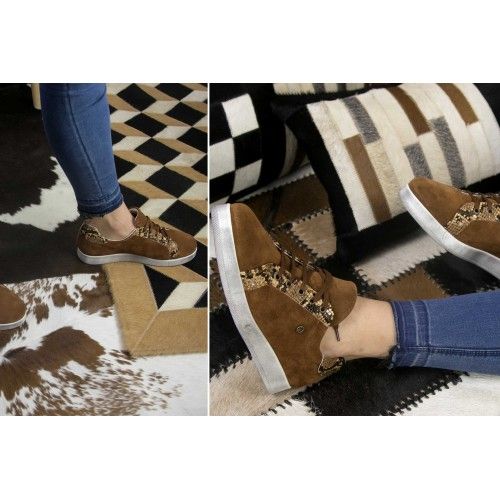 Sneakers de piel de colores con estampado de python Zerimar - 5