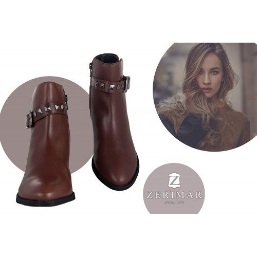 Botines estilo cowboy de piel con hebilla en el tobillo Zerimar - 1