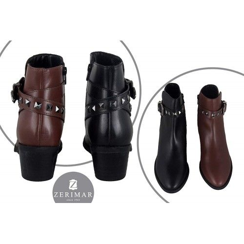 Botines estilo cowboy de piel con hebilla en el tobillo Zerimar - 1