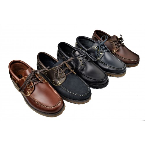 Zapatos náuticos de piel de invierno para hombre