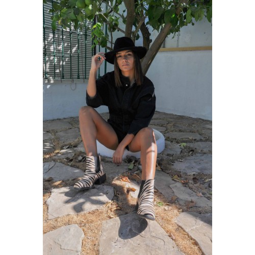 Botin de piel animal print con cierre elastico Zerimar - 2