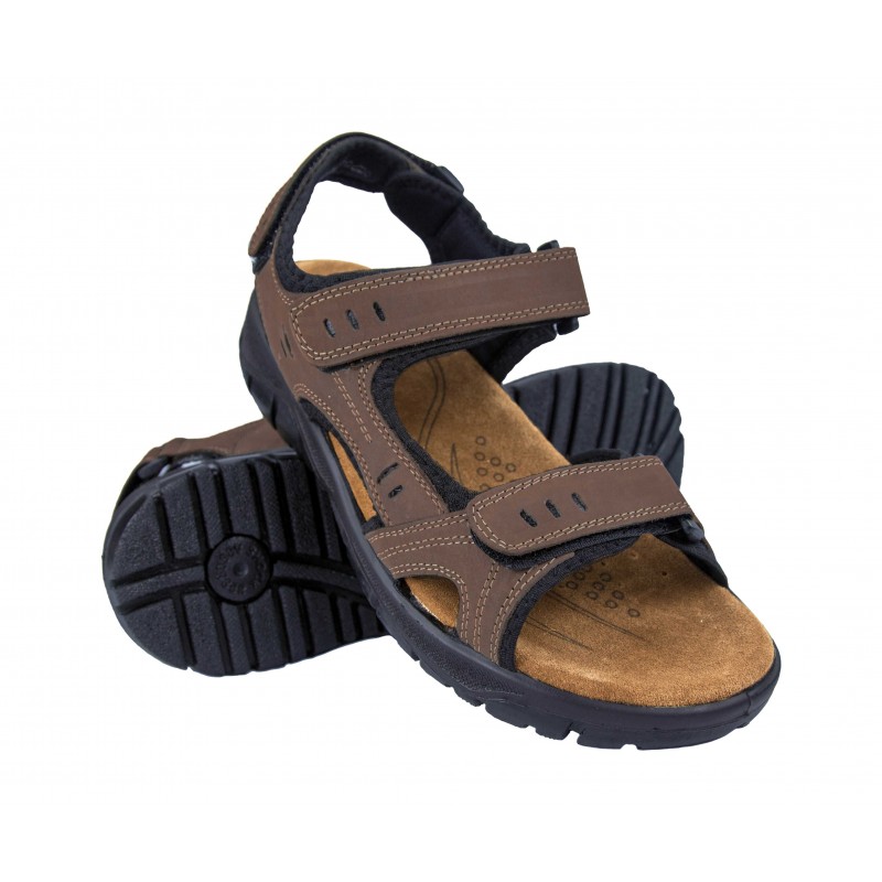 Sandalias de piel STONE con cierre de velcro Zerimar - 1