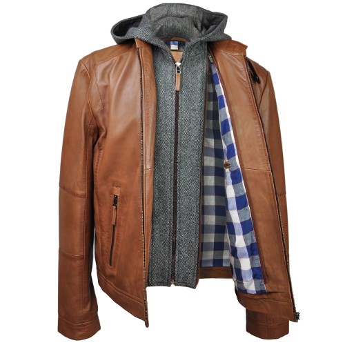 Cazadora combinada con tejido desmontable modelo Teror