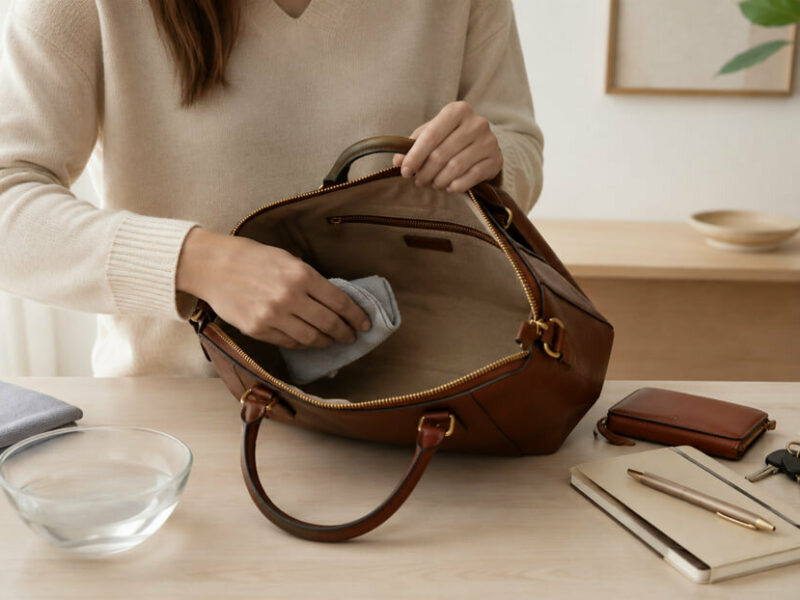 Cómo limpiar un bolso de cuero paso a paso (sin dañar la piel)