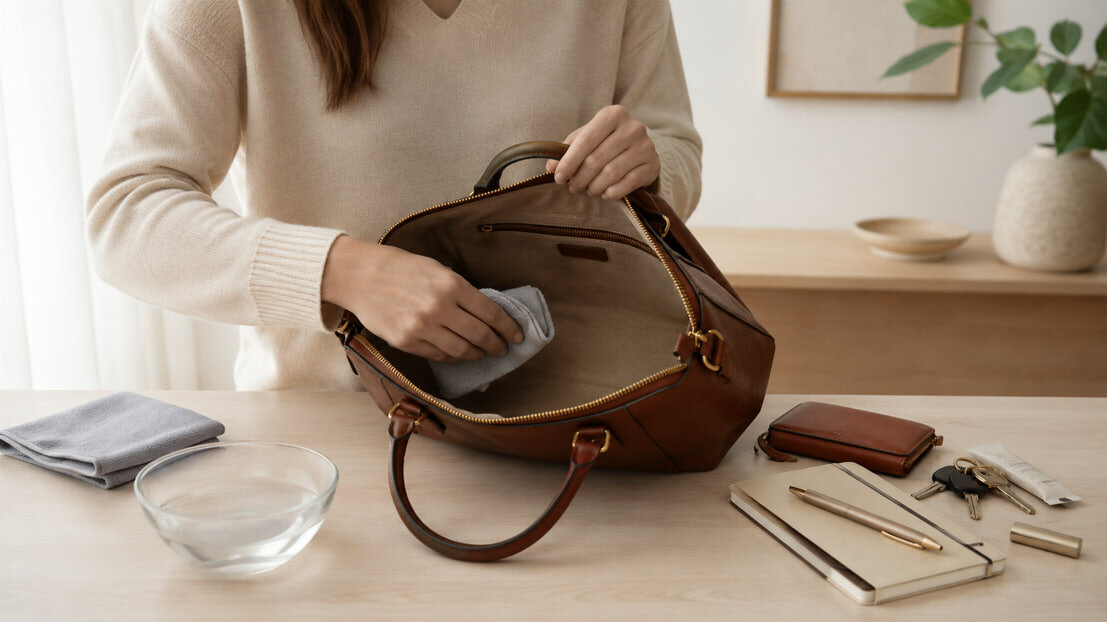 Cómo limpiar un bolso de cuero paso a paso (sin dañar la piel)